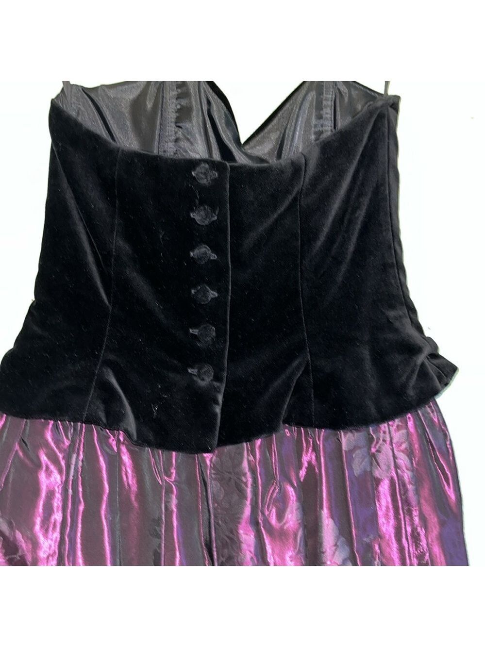 Laura Ashley Vintage 80s Velvet Strapless Gown - Picture 7 of 12
